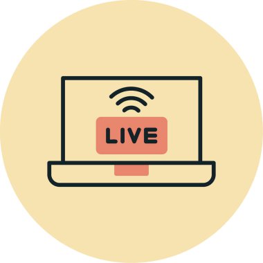 canlı yayın simgesi, vektör illüstrasyonu basit tasarım