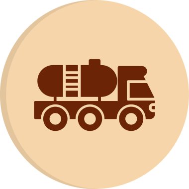 Petrol kamyonu simgesinin vektör çizimi             