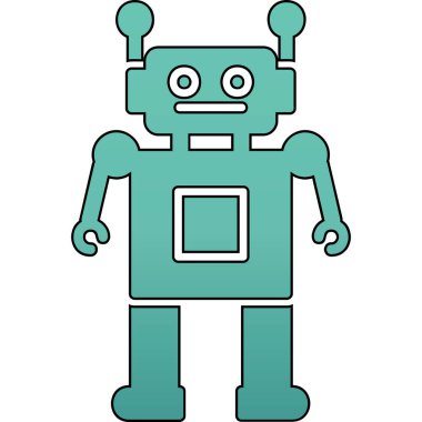 robot. Web simgesi basit illüstrasyon 