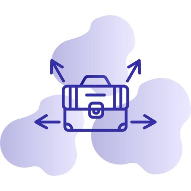 Evrak çantalı kariyer seçimi konsepti simgesi, vektör illüstrasyonu basit tasarım