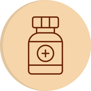 İlaç şişesi. Web simgesi basit illüstrasyon