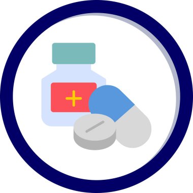 ilaç hapları simgesi, basit vektör illüstrasyonu 