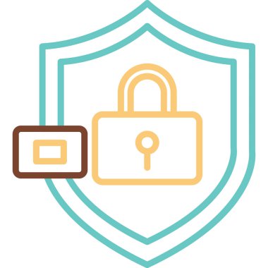 Kalkanlı veri koruma simgesi, vektör illüstrasyonu basit tasarım