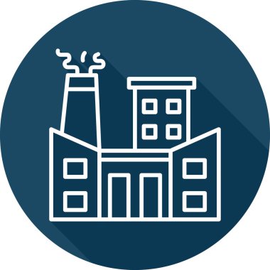 Fabrika. Web simgesi basit illüstrasyon                    