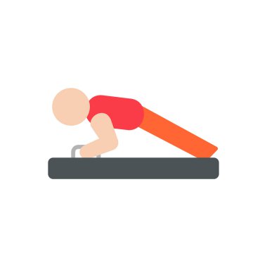 İnsanoğlu egzersiz yapıyor, spor simgesi, vektör 