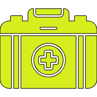 İlk Yardım Kiti tıbbi ikon vektör çizimi