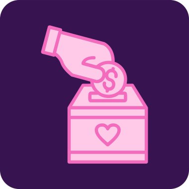 Bağış web simgesi, vektör çizim 