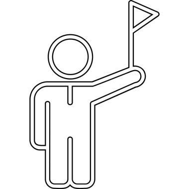 Başarı simgesinin vektör çizimi, düz tasarım 