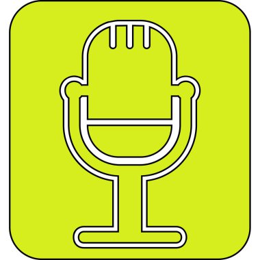 Retro mikrofon simgesi, vektör çizim 