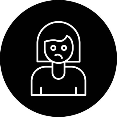 meh woman face icon vector illustration clipart