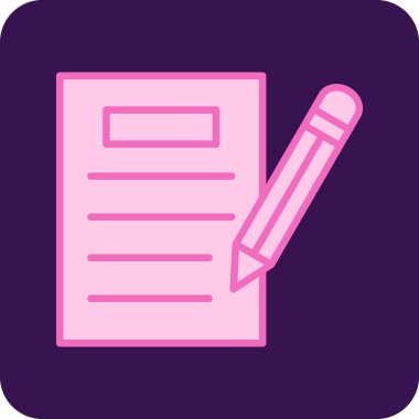 kalem ile doküman. Web simgesi basit illüstrasyon