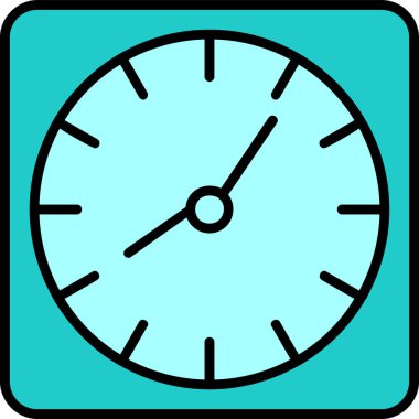 Duvar saati. Web simgesi basit illüstrasyon