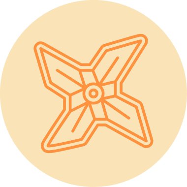 Shuriken simgesinin vektör illüstrasyonu          