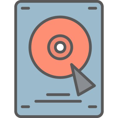 Sabit disk simgesi, vektör illüstrasyonu basit tasarım