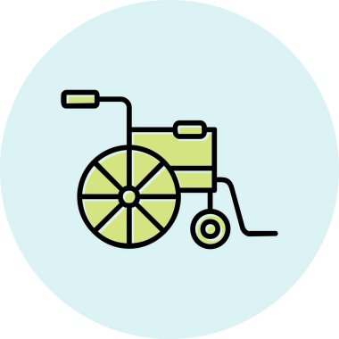 Tekerlekli sandalye web simgesinin vektör çizimi