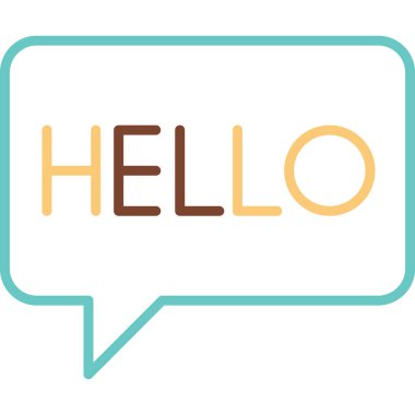 Merhaba konuşma balonu simgesi, vektör illüstrasyonu 