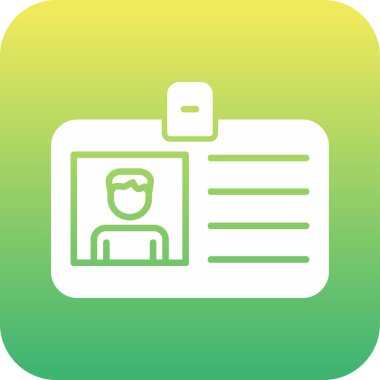 Kimlik kartı web simgesi, vektör illüstrasyonu