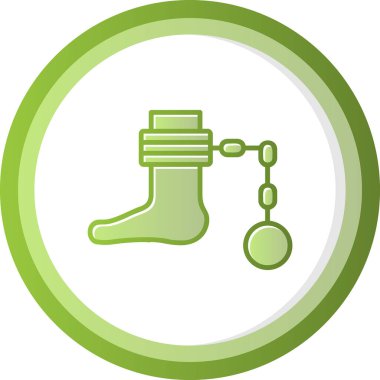 Bacağında kettlebell olan köle, vektör çizimi.  