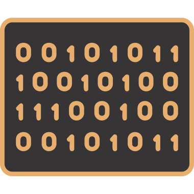 İkili Kod simgesi, vektör illüstrasyonu 