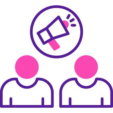 Sosyal etki simgesi, vektör illüstrasyonu basit tasarım