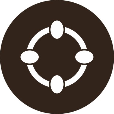 Oval Web simgesi basit illüstrasyon 