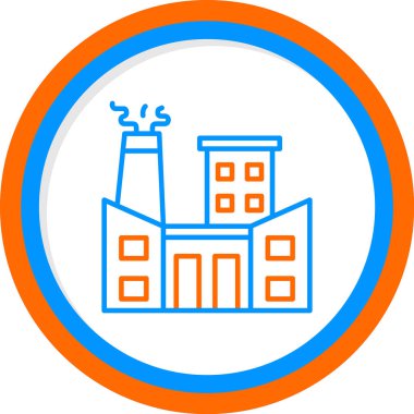 Fabrika. Web simgesi basit illüstrasyon                    