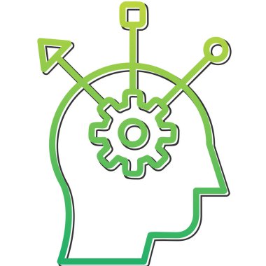 Eleştirel Düşünme Ağı simgesi, vektör illüstrasyonu