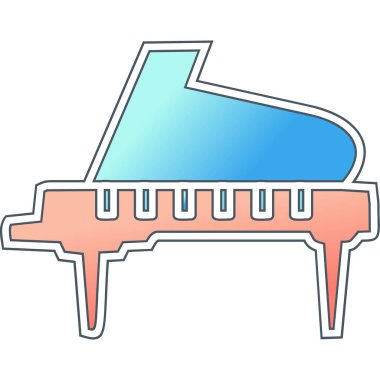 Büyük piyano. Web simgesi basit illüstrasyon