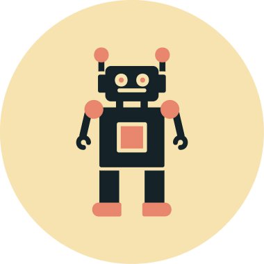 robot. Web simgesi basit illüstrasyon 