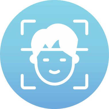 Yüz Tanıma vektör simgesi izole edildi. Yüz logosu taranıyor.