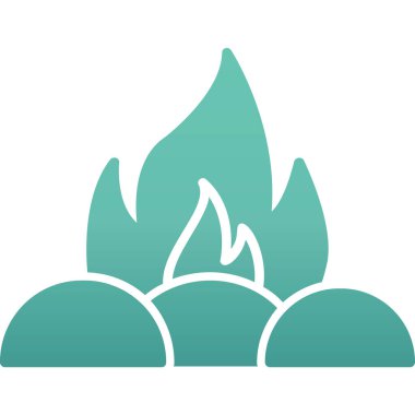 Kamp ateşi simgesi, vektör illüstrasyonu, düz tasarım 