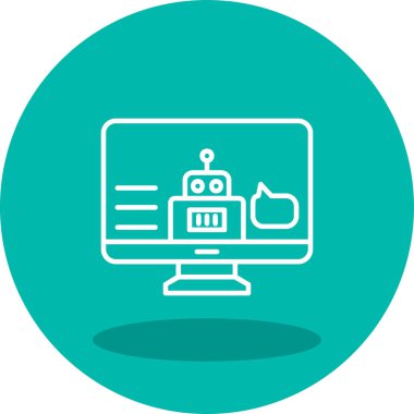 - Asistanım. Web simgesi basit illüstrasyon