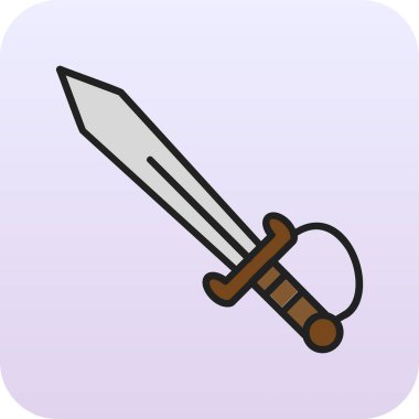 kılıç simgesi, vektör illüstrasyonu basit tasarım