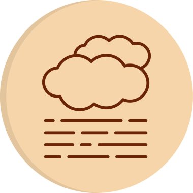 Bulutlar ve sis ağı simgesi basit gösterim