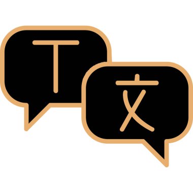 Çevirmen konuşma baloncukları. vektör illüstrasyonu