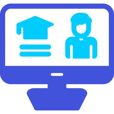 E-öğrenme modern simgesinin vektör illüstrasyonu               