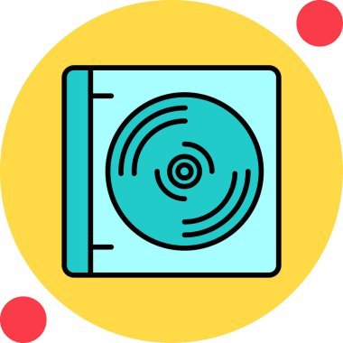 CD mi? Web simgesi basit illüstrasyon                