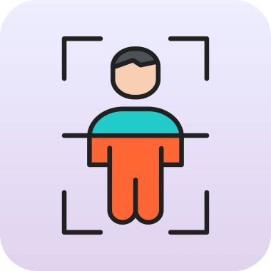 Vücut Tarama Web simgesi, vektör illüstrasyonu