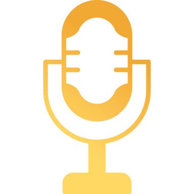 Retro mikrofon simgesi, vektör çizim 