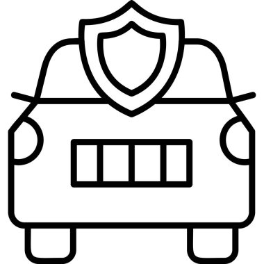 Araba sigortası simgesi, vektör illüstrasyonu basit tasarım