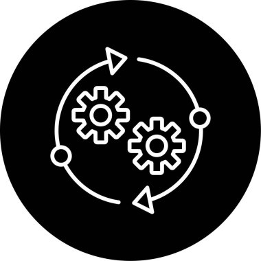 İlerleyin, vitesler. Web simgesi basit illüstrasyon