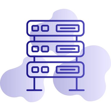 bilgisayar sunucu simgesi, vektör illüstrasyonu basit tasarım