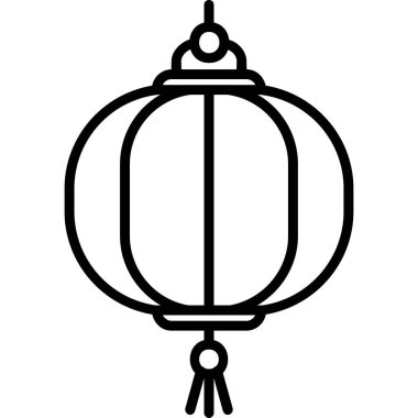 Oriental kağıt fener ağ simgesi, vektör illüstrasyonu 