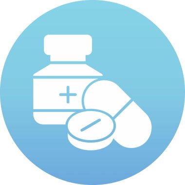 ilaç hapları simgesi, basit vektör illüstrasyonu 