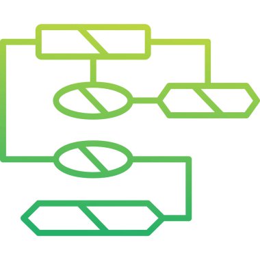 İş diyagramı simgesi. Ağ şeması simgesi. Veritabanı sembolü, vektör illüstrasyonu