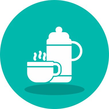 Kap ikonlu termos. Web basit illüstrasyonu