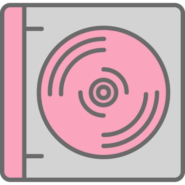 CD mi? Web simgesi basit illüstrasyon                