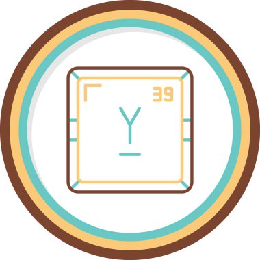 Yttrium modern simgesinin vektör illüstrasyonu                      