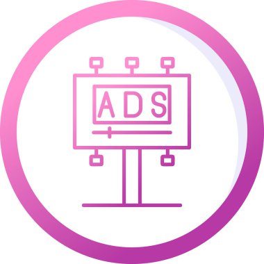 Reklam panosu simgesi, vektör illüstrasyonu basit tasarım