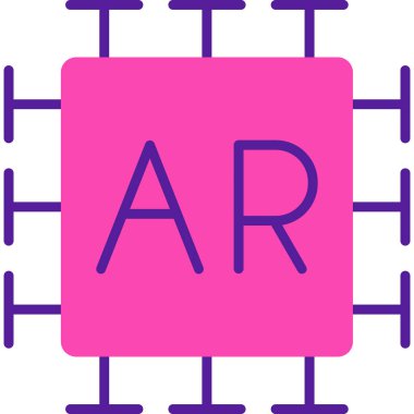 AR, artırılmış gerçeklik simgesi düz illüstrasyon